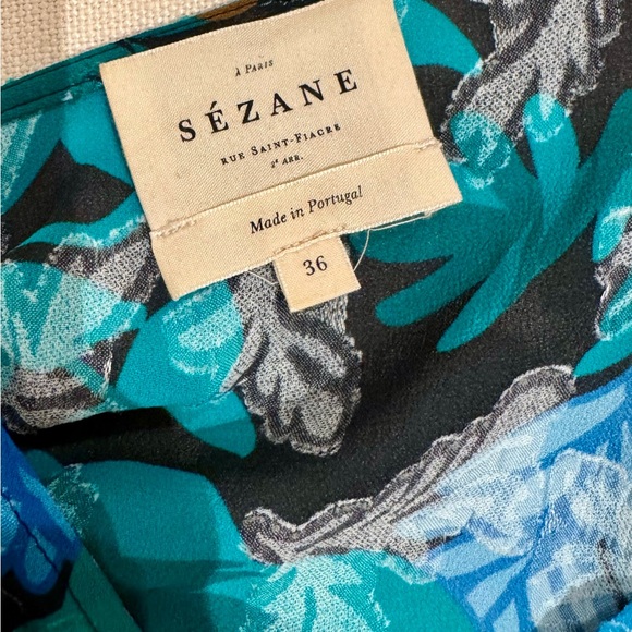 Sezane Erica Blouse Tropical Print Size 36 - Picture 7 of 9